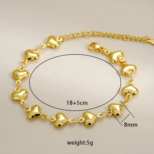 Stainless Steel Geometric Water Drop Hiphop Bracelet With Crown Heart Wave Diamond Pattern Gold Plated