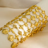 Stainless Steel Geometric Water Drop Hiphop Bracelet With Crown Heart Wave Diamond Pattern Gold Plated