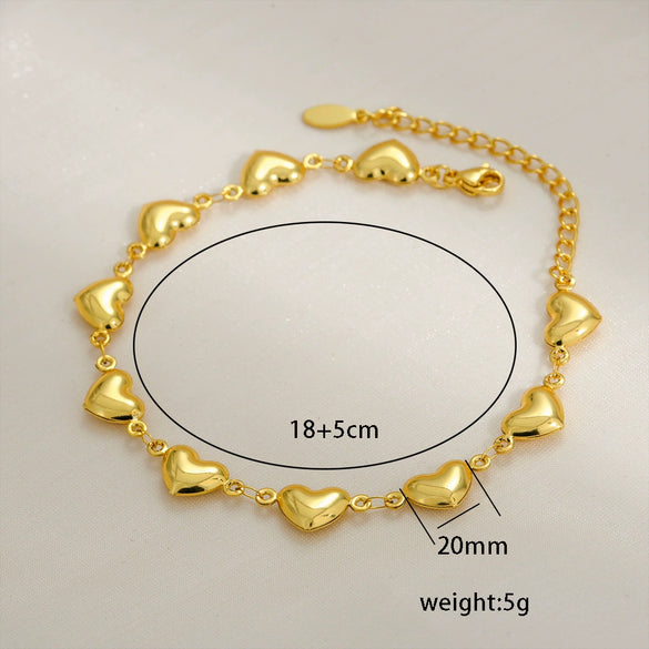 Stainless Steel Geometric Water Drop Hiphop Bracelet With Crown Heart Wave Diamond Pattern Gold Plated