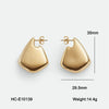 Stainless Steel Geometric Water Drop Hollow Earrings For Women Electroplated