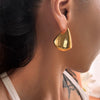 Stainless Steel Geometric Water Drop Hollow Earrings For Women Electroplated