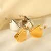 Stainless Steel Geometric Water Drop Hollow Earrings For Women Electroplated