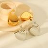 Stainless Steel Geometric Water Drop Hollow Earrings For Women Electroplated