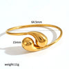 Stainless Steel Geometric Water Drop Open Bracelet For Women With Electroplating