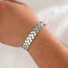 Stainless Steel Geometric Wave Texture Bracelet For Men And Women Glossy Electroplated Finish Simple Versatile Design