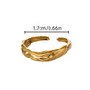 Stainless Steel Geometric Wave Texture Wide Ring Unisex Light Luxury Electroplated