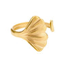 Stainless Steel Geometric Wave Texture Wide Ring Unisex Light Luxury Electroplated