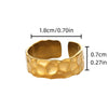 Stainless Steel Geometric Wave Texture Wide Ring Unisex Light Luxury Electroplated