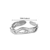 Stainless Steel Geometric Wave Texture Wide Ring Unisex Light Luxury Electroplated