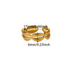 Stainless Steel Geometric Wave Texture Wide Ring Unisex Light Luxury Electroplated
