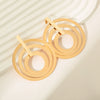 Stainless Steel Geometric Wind Chimes Tassel Earrings For Women With Electroplating Treatment