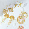 Stainless Steel Geometric Wind Chimes Tassel Earrings For Women With Electroplating Treatment