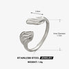 Stainless Steel Geometric Wing Open Ring For Women Electroplated