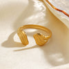 Stainless Steel Geometric Wing Open Ring For Women Electroplated