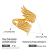 Stainless Steel Geometric Wings Retro Style Electroplated Women's Ring
