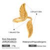 Stainless Steel Geometric Wings Retro Style Electroplated Women's Ring