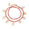 Stainless Steel Geometric Women's Anklets With Rice Beads Tooth Shell And 18K Gold