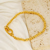 316L Stainless Steel Geometric Women's Bracelet With Electroplating And Round Buckle Steel Ball Design