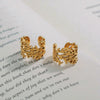 Stainless Steel Geometric Women's Ear Bone Clip Earrings With Electroplating And Plant Flower Style