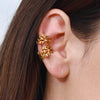 Stainless Steel Geometric Women's Ear Bone Clip Earrings With Electroplating And Plant Flower Style