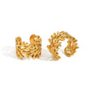 Stainless Steel Geometric Women's Ear Bone Clip Earrings With Electroplating And Plant Flower Style