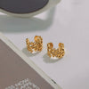 Stainless Steel Geometric Women's Ear Bone Clip Earrings With Electroplating And Plant Flower Style