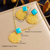 Stainless Steel Geometric Women's Earrings And Necklace With Snake Bone Chain And Electroplating Treatment