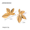 Stainless Steel Geometric Women's Earrings With Electroplating Design