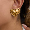 Stainless Steel Geometric Women's Earrings With Electroplating Design