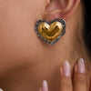 Stainless Steel Geometric Women's Earrings With Electroplating Design