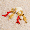 Stainless Steel Geometric Women's Earrings With Electroplating Marine Series Small Fish Shell Jewelry Pendants Light Luxury Style