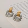 Stainless Steel Geometric Women's Earrings With Electroplating