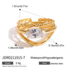Stainless Steel Geometric Women's Stacked Ring With Electroplating