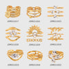 Stainless Steel Geometric Women's Stacked Ring With Electroplating