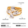 Stainless Steel Geometric Women's Stacked Ring With Electroplating