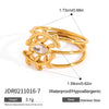Stainless Steel Geometric Women's Stacked Ring With Electroplating