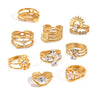 Stainless Steel Geometric Women's Stacked Ring With Electroplating
