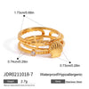 Stainless Steel Geometric Women's Stacked Ring With Electroplating