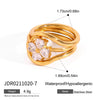 Stainless Steel Geometric Women's Stacked Ring With Electroplating