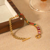 Stainless Steel Geometric Zircon Bracelet For Women