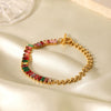 Stainless Steel Geometric Zircon Bracelet For Women