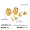 Stainless Steel Geometric Zircon Earrings Electroplated Jewelry For Women
