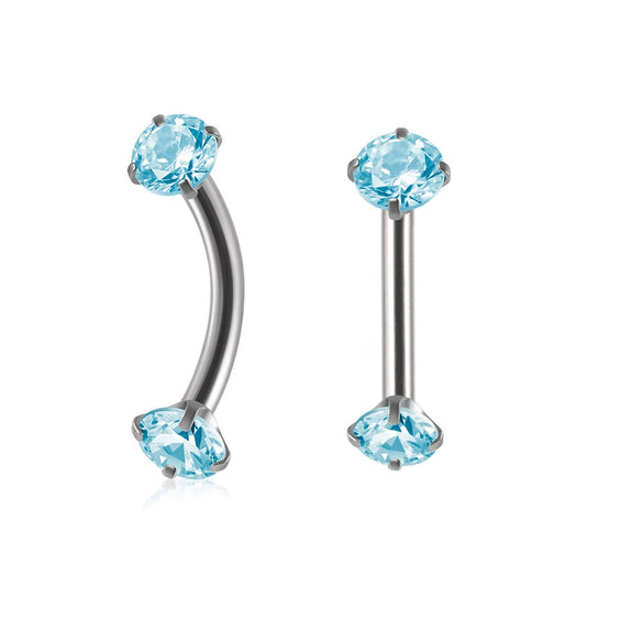 Stainless Steel Geometric Zircon Eyebrow Nails And Ear Cartilage Nails