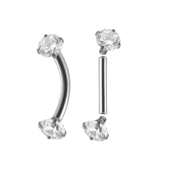 Stainless Steel Geometric Zircon Eyebrow Nails And Ear Cartilage Nails