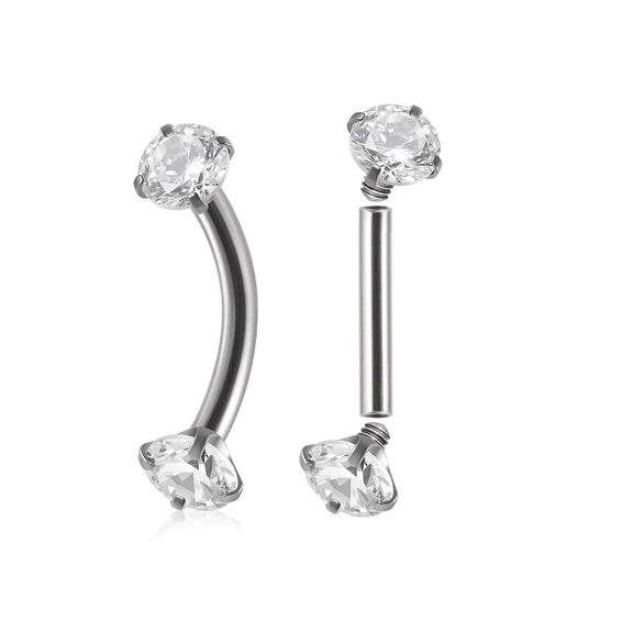 Stainless Steel Geometric Zircon Eyebrow Nails And Ear Cartilage Nails