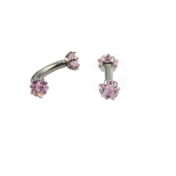 Stainless Steel Geometric Zircon Eyebrow Nails And Ear Cartilage Nails