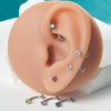Stainless Steel Geometric Zircon Eyebrow Nails And Ear Cartilage Nails