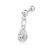 Stainless Steel Geometric Zircon Pendant Electroplating Fashion Earrings