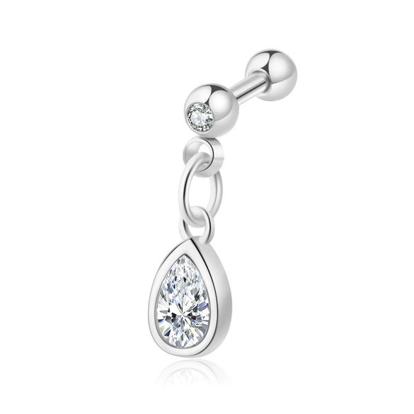 Stainless Steel Geometric Zircon Pendant Electroplating Fashion Earrings
