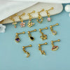 Stainless Steel Geometric Zircon Pendant Electroplating Fashion Earrings